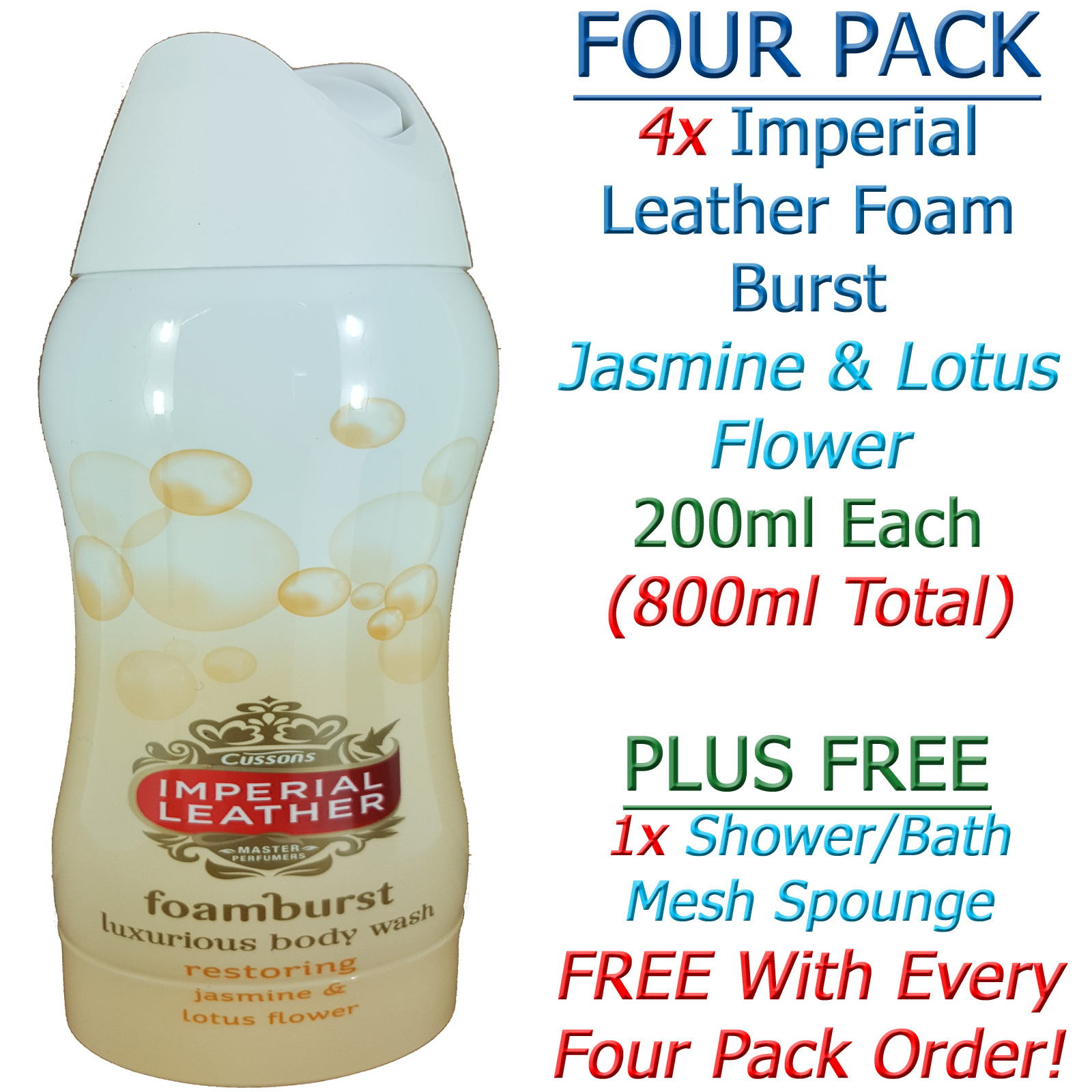 Imperial Leather Foamburst Jasmine+Lotus Body Wash Foaming Shower Gel ...